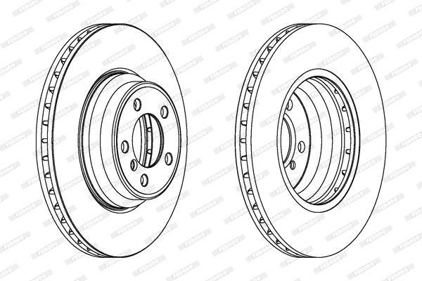 Disc Frana Ventilat Fata Dreapta/Stanga BMW 5 E61 6 E63 E64 7 E65 E66 E67 Diametru 348mm Grosime 30mm 5 Gauri FERODO