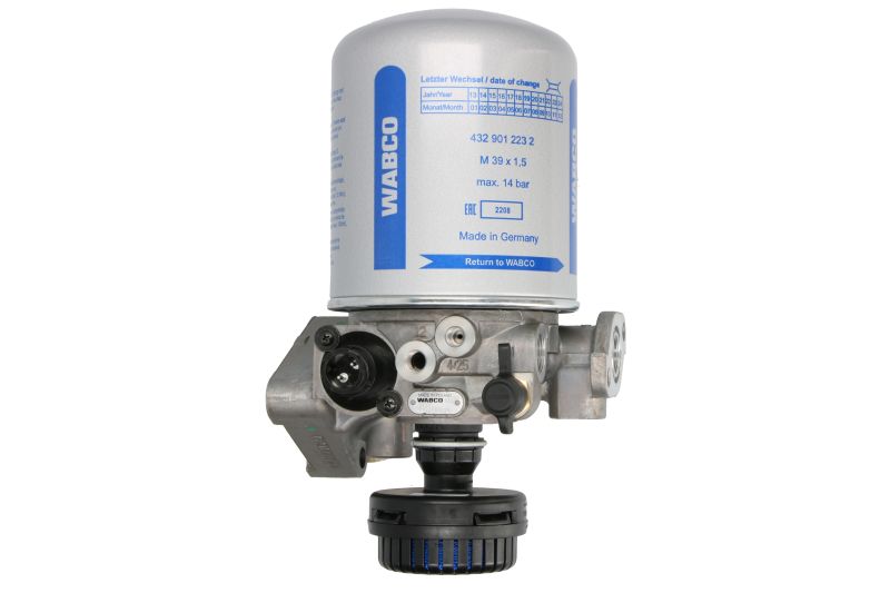 Uscator aer sistem compresor WABCO separator lichide 12.5 bar supapa reglare presiune 24V baioneta compatibil DAF EVOBUS