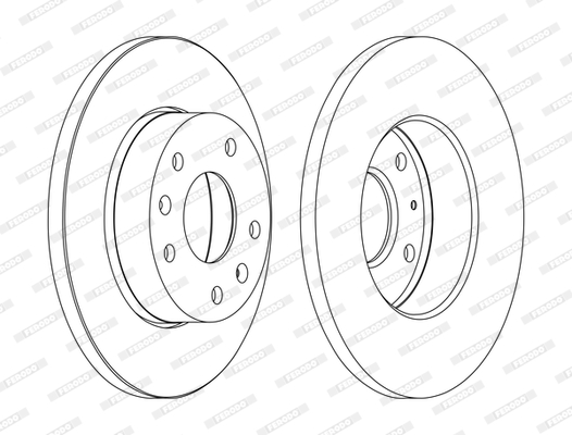 Set discuri frana 2 buc Fata Dreapta Stanga Land Rover Freelander I 1.8/2.0D 98-06 262mm 14mm 5 gauri Ferodo