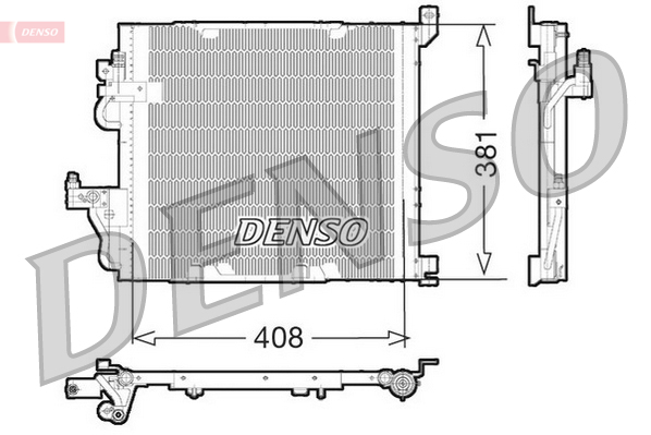 Condensator climatizare DENSO cu uscator Opel Astra G/H Zafira B 408x381x16 mm R134a