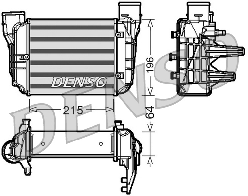 Intercooler compresor DENSO Audi A4 B6 B7 Seat Exeo Exeo ST 1.8 07.02-05.10 215x196x64 mm aluminiu manual/automat