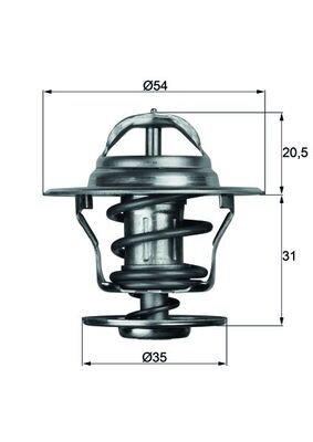 Termostat lichid racire MAHLE 71°C Diametru interior 35mm exterior 54mm Inaltime 21mm pentru VOLVO V40 AUDI OPEL