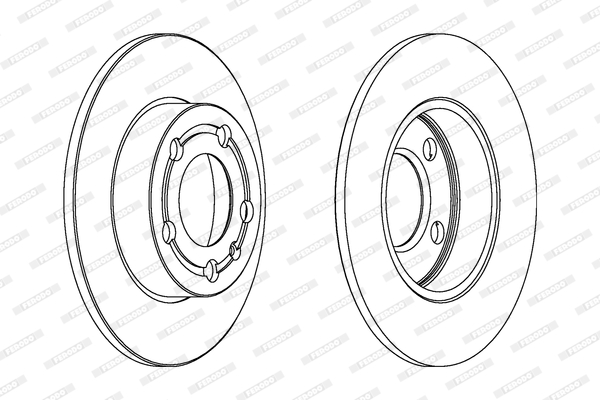 Set Discuri Frana Spate Dreapta/Stanga FERODO 232mm Grosime 9mm 4 Gauri Audi A3 TT Seat Arosa Cordoba Skoda Fabia 02.93-