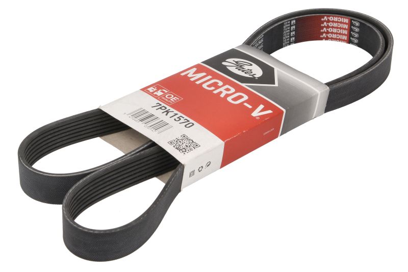 Curea transmisie caneluri GATES Multi-V-belt 7PK1570 Land Rover 2.5D Lungime 1570mm Latime 24.9mm Numar nervuri 7