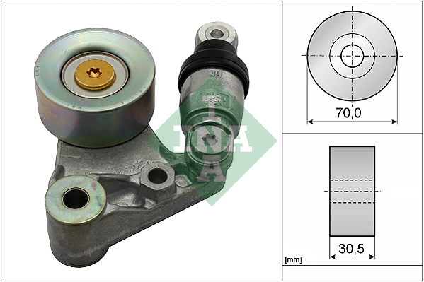 Intinzator curea transmisie INA Multi-V NISSAN CABSTAR PATROL GR V 3.0D 05.00- Diametru 70mm Latime 30.5mm