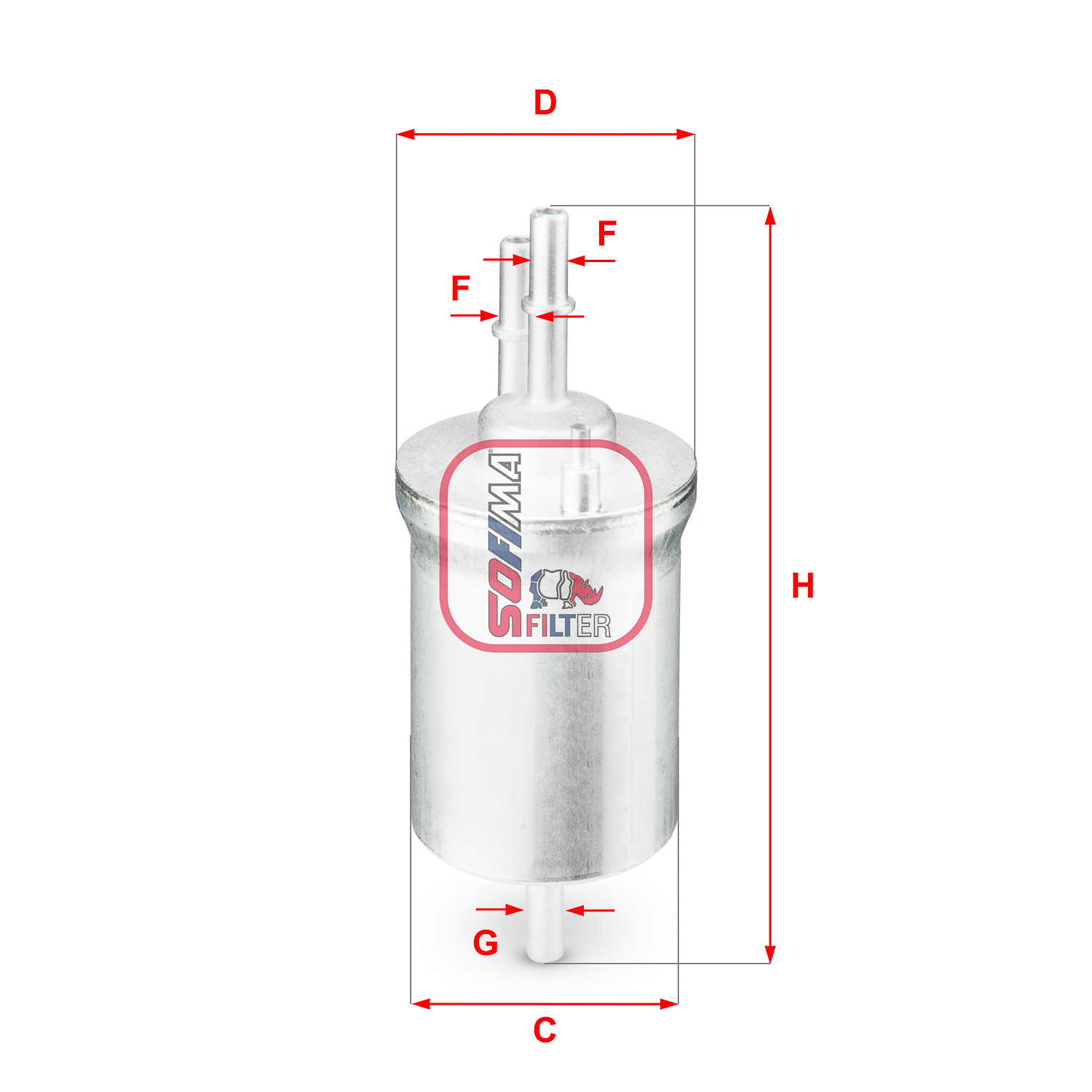 Filtru combustibil SOFIMA 164.0mm 55.0mm 61.0mm 8.0mm 3.0buc 6.4bar Insertie filtru