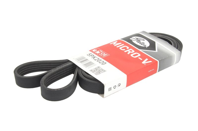 Curea transmisie caneluri GATES Multi-V-belt 5PK2020 BMW Lungime 2020 mm Latime 17.8 mm Numar nervuri 5.0 negru