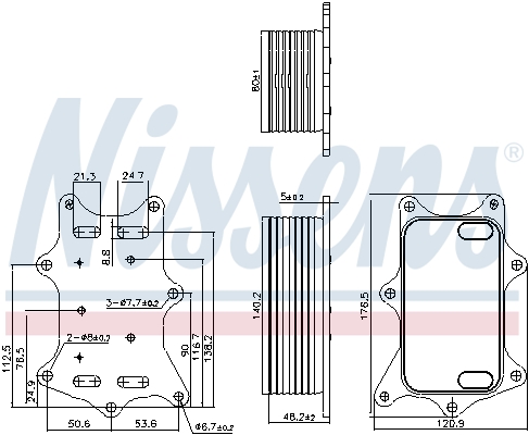 Radiator ulei motor aluminiu NISSENS MERCEDES C T-MODEL S205 C W205 1.6D 05.14-05.18 Inaltime 140mm Latime 80mm Grosime 48mm