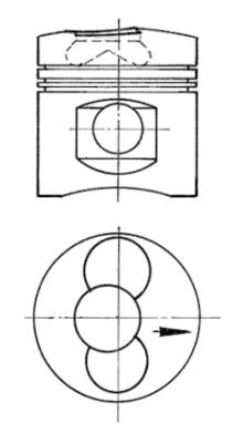 Piston KOLBENSCHMIDT diametru 102mm STD lungime 105.8mm pivot 35.0mm lungime bolt 80.0mm compatibil DEUTZ