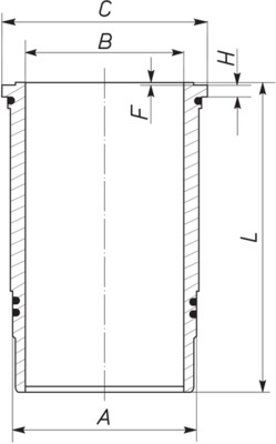 Camasa cilindru MAHLE 122mm LIEBHERR A904 A914 LITRONIC R904 R914 LITRONIC 246.6mm lungime 137.5mm diametru exterior