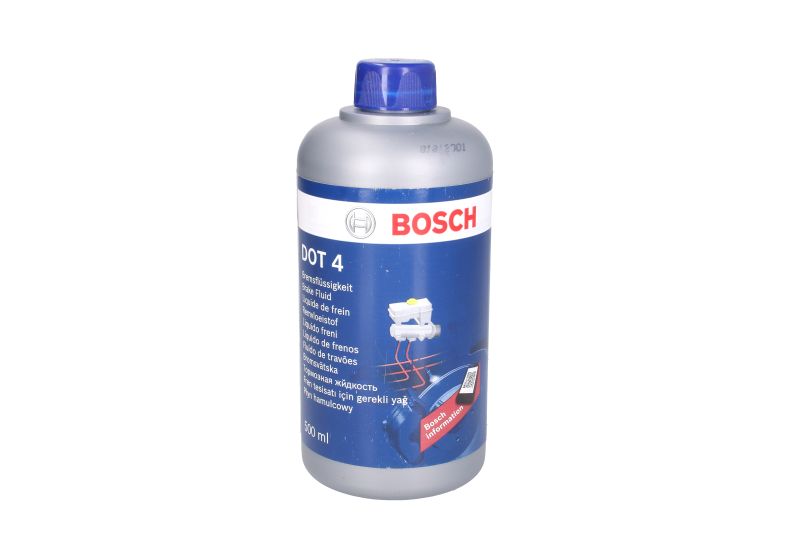 Lichid de frana BOSCH DOT4 0.5L uscat 265°C umed 165°C vascozitate 1800mm²/sec. galben sticla