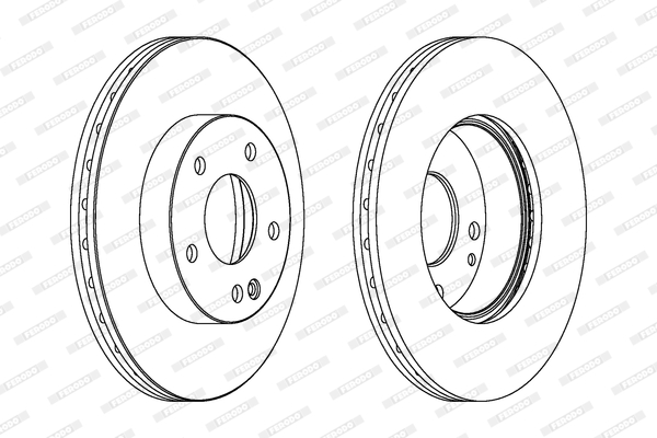 Disc Frana Ventilat Set 2 Buc Fata Mercedes Vaneo 1.6/1.7D/1.9 02.02-07.05 270mm 5 Gauri 22mm Grosime FERODO