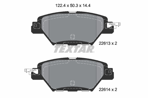 Set placute frana disc TEXTAR Mazda CX-9 2.5 06.16- spate 50.3mm 122.4mm 14.4mm AKEBONO senzor uzura Da