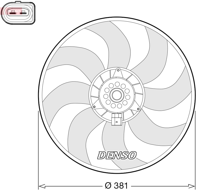 Motor electric ventilator radiator AUDI A6 ALLROAD C7 A6 C7 1.8-3.0D 01.12-09.18 DENSO 381mm Stanga 12V