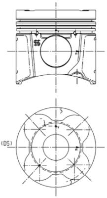 Piston KOLBENSCHMIDT 98mm STD FENDT DEUTZ FENDT 700 800 BF6M2013-TCD2012L64V 01.93- Diametru 98mm Lungime 90.55mm Pivot 38mm