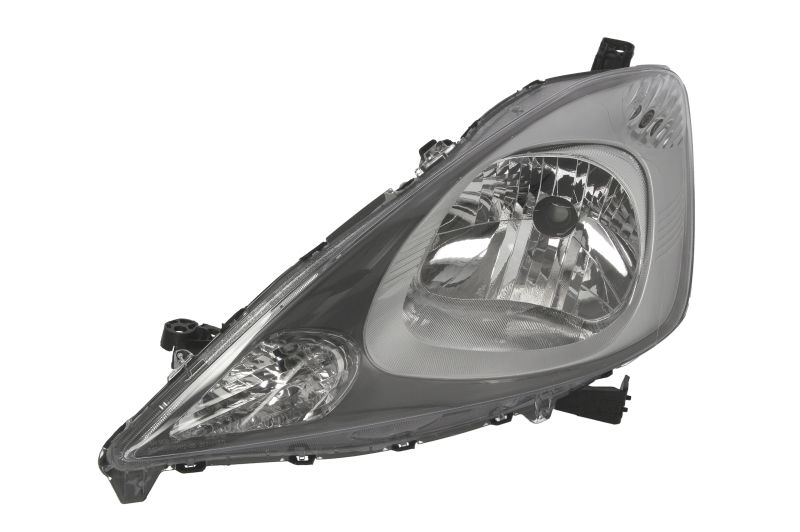 Far DEPO Lampa Frontala Stanga H4 Electric Manual Fara Motoras Negru Honda Jazz III 01.11