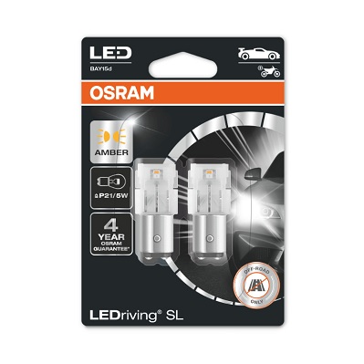 Bec LED OSRAM P21/5W 12V 1,3W BAY15D LEDriving SL ambalaj blister 2buc chihlimbar