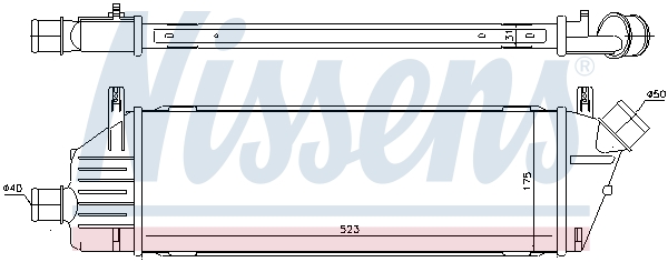 Intercooler compresor NISSENS aer rece Nissan Micra K12 aluminiu plastic 523mm x 175mm x 31mm NISSAN
