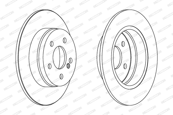 Disc frana spate Mercedes C204 S204 W204 1.6-2.2D FERODO 278mm 5 gauri grosime 9mm montare dreapta/stanga set cu suruburi