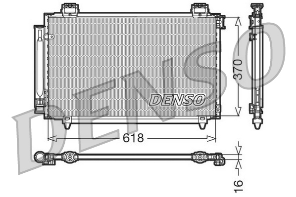 Condensator climatizare DENSO cu uscator TOYOTA AVENSIS COROLLA VERSO 1.6/1.8/2.0D 03.03-03.09 618x370x16 mm