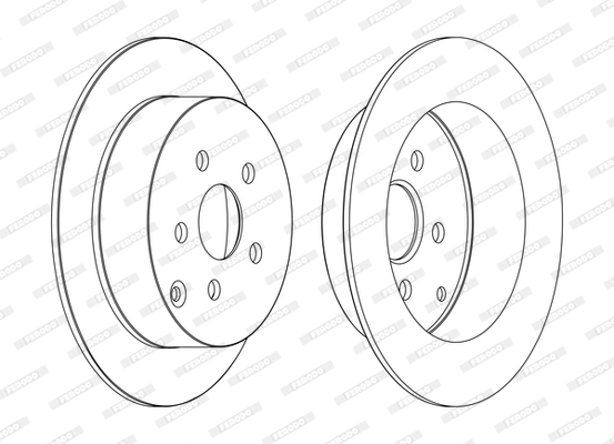 Set discuri frana FERODO spate 269mm 5 gauri Pontiac Vibe Toyota Caldina Celica Opa Prius 08.99-12.09