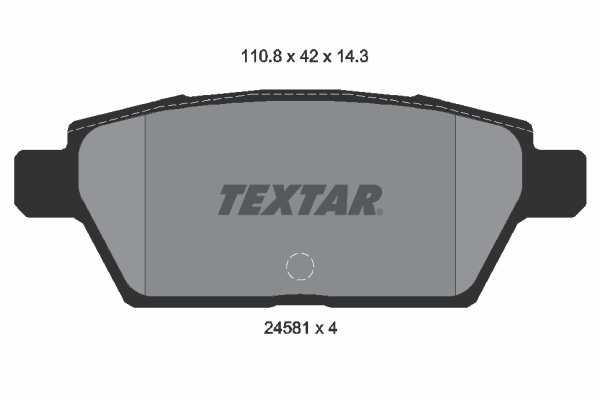 Set placute frana spate disc TEXTAR Ford USA Fusion Lincoln MKZ Mazda 323 F V Mitsubishi Galant 42.3mm 110.8mm 14.3mm