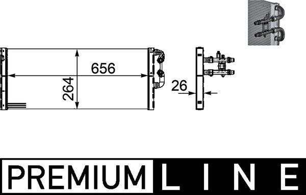 Intercooler compresor MAHLE BMW 7 F01 F02 F03 F04 4.4 4.4H 6.0 09.08-12.15 Inaltime 656mm Latime 264mm Grosime 26mm