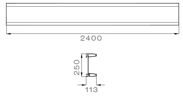 Bara protectie aluminiu alb 2400mm gauri protectii plastic vopsit alb ASPOCK