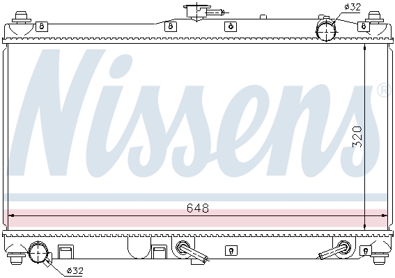 Radiator motor NISSENS MAZDA MX-5 II 1.6/1.8 Aluminiu Plastic 320mm Inaltime 648mm Latime 16mm Grosime