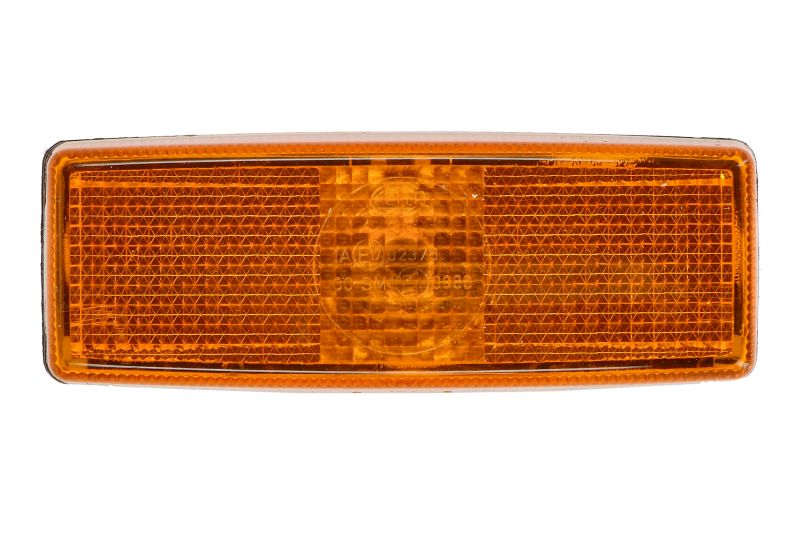 Lumina de delimitare HELLA 110x40x25 mm dreptunghiulară sticlă-bec portocaliu W5W 12V montare dreapta stânga IP5K9K