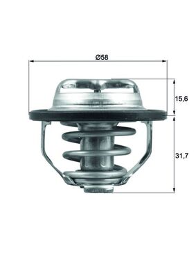 Termostat sistem racire 82°C MAHLE, Diametru interior 58mm, Diametru exterior 58mm, Inaltime 16mm, Inaltime 31.7mm, cu etansare