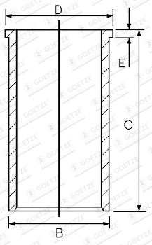 Camasa cilindru GOETZE NISSAN 100mm Diametru interior 100mm Diametru exterior 104.23mm Lungime 226.44mm Uscat