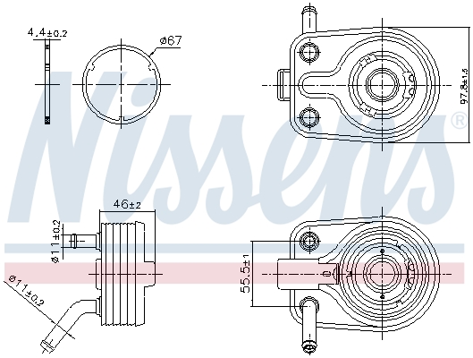 Radiator ulei motor NISSENS aluminiu racit cu apa Hyundai Ioniq Kona Kia Ceed Niro Xceed 1.6H 03.16-