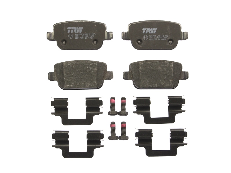 Set placute frana spate TRW LAND ROVER FREELANDER 2 2.2D 10.06-10.14 cu suplimente suruburi ghidare etrier 43.2mm 95.2mm 16.0mm