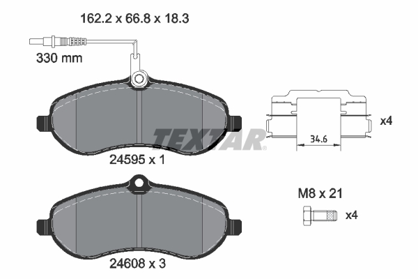 Set placute frana fata TEXTAR CITROEN JUMPY II FIAT SCUDO PEUGEOT EXPERT TOYOTA PROACE 1.6D/2.0/2.0D 11.06-