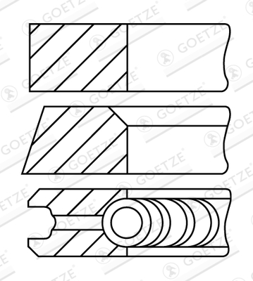 Set segmenti piston GOETZE 84.0 mm Alezaj piston STD 6 bucăți Motor Blocul motorului Pistoane Inele