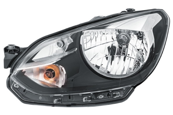 Far Stanga HELLA Lampa Frontala H4/PY21W/W21 Electric Cu Motor Halogen Negru VW UP! -04.16