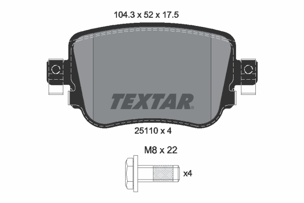 Set placute frana disc Spate cu suruburi ghidare etrier AUDI A1 Q3 SEAT ALHAMBRA LEON TEXTAR