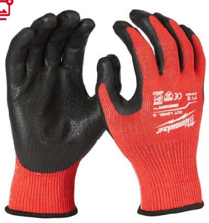 Manusi de protectie MILWAUKEE rezistent la taiere marime 10/XL rosu model CUT A GLOVES reutilizabile EN 388:2016