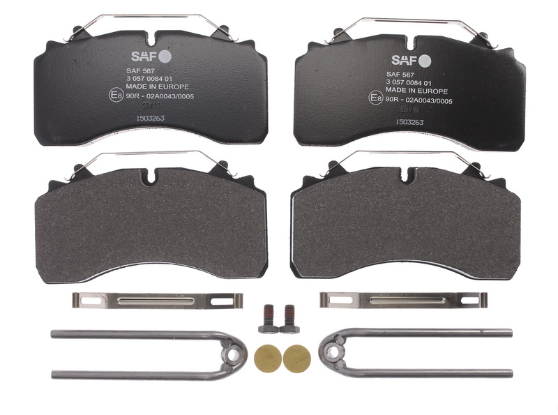 Set placute frana Fata/Spate WABCO SAF Inaltime 109.6 mm Latime 210.6 mm Grosime 31.7 mm Senzor uzura frana Da