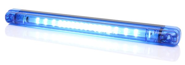 Girofar LED Albastru 12/24V Fixare Orizontala 1 Program Cablu 0.3m 237x20mm Montaj Suprafete Verticale