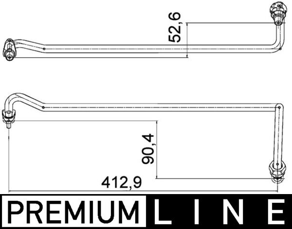 Furtun ulei MAHLE 18mm Lungime 412mm pentru PORSCHE CAYENNE VW TOUAREG 3.0D-5.0D 09.02-09.10