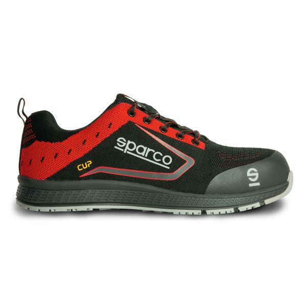 SPARCO TEAMWORK Incaltaminte Protectie CUP Marime 42 S1P SRC Piele Intoarsa Negru/Rosu Bot Compozit