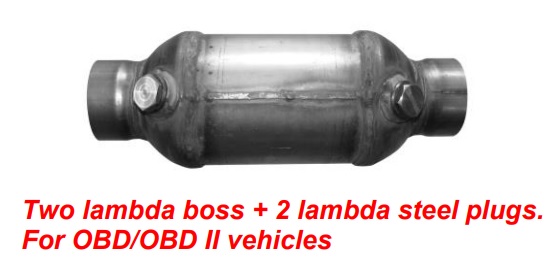 Convertor catalitic universal JMJ ceramic runda 2 sonde lambda OBD II EURO 4 diametru teava 55mm capacitate motor 2000cm³