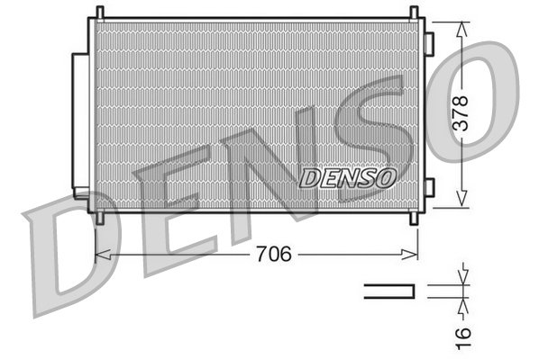 Condensator climatizare DENSO cu uscator A/C pentru HONDA CR-V III 2.0/2.2D/2.4 09.06- Dimensiuni radiator 706x378x16 mm