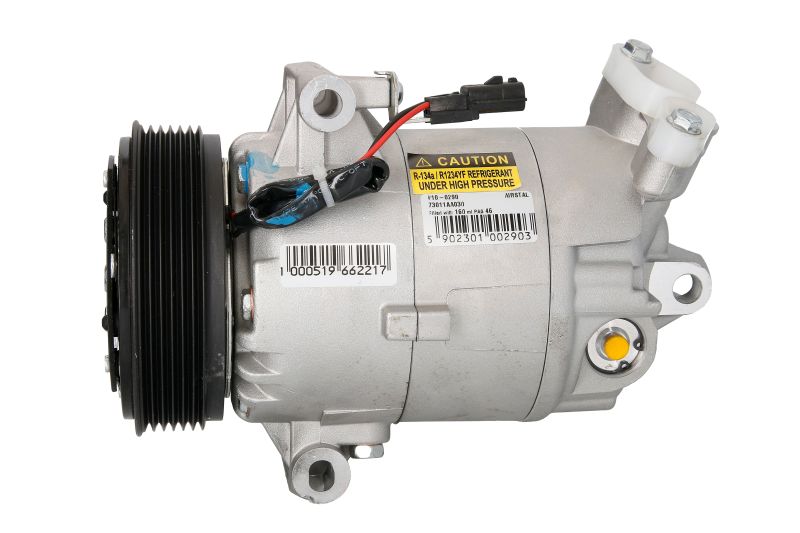 Compresor aer condiționat AIRSTAL V5-15C Nissan, 3 găuri fixare, 115 mm diametru fulie, 6 caneluri, 12V, refrigerant R134a, ulei PAG 46, 160 ml capacitate