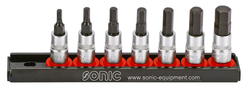 Set chei tubulare SONIC mufe biti omogen HEX 7 piese 1/4 inch 6.3 mm