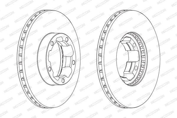 Disc frana Fata Dreapta/Stanga FERODO NISSAN CABSTAR E 2.3D/2.7D/3.0D 10.98-11.06 Diametru 276mm Grosime 24mm Ventilat