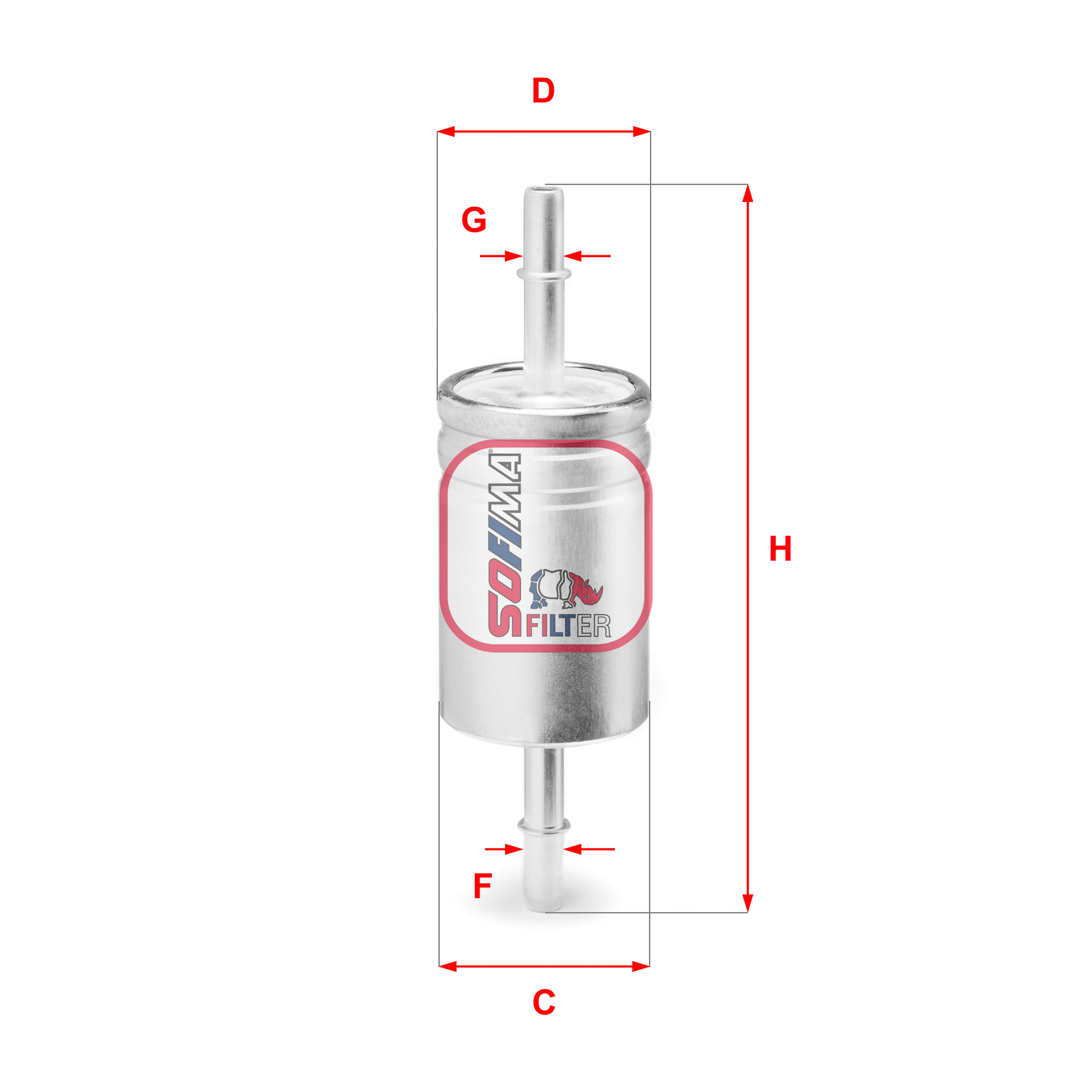 Filtru combustibil SOFIMA FIAT TIPO 1.4LPG 05.16- Alfa Romeo 50mm 175mm 9.5mm 9.5mm