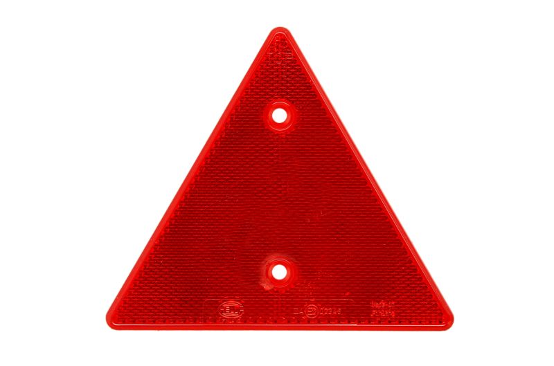 Reflector HELLA roşu avertizare triunghi 156x136mm spate dreapta/stanga montare insurubat plastic ECE-R3 E17 02346